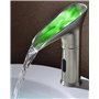 Gangang Robinet Automatique à LED,Robinet de Capteur Cascade Lavabo Infrarouge Froid et Chaud Sans Contact DC 3 Couleurs Changé 