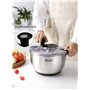 Peclio Grande essoreuse à salade en acier inoxydable 18/10 de 4,5 l avec couvercle transparent, fond antidérapant – Spinner à sa