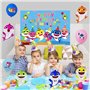 Photo Toile Baby Shark Toile Décor Photo Bébé Requin Photographie Fond Bébé Requin Anniversaire Decoration Baby Shark Anniversai