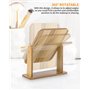 Miroir de Bureau en Bois Petit Miroir sur Pied 25 X 22CM Miroir de Table Rotatif à 360 Degrés Miroir a Poser Haut Miroir avec Su