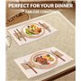 Zaxiva Lot de 6 Sets de Table Bohème, Tapis de Repas en Herbe Tissés à la Main aux Couleurs Primaires et Set Table Tissu en Coto