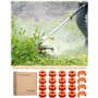 20 Pcs Fil Coupe Bordure Compatible avec Coupe Bordure WORX,Ø 1,65mm & 3m Bobine Fil Coupe Bordure,Ligne de Bobine de Coupe de R