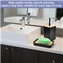 ADERTOS 5 Pièces Ensemble d'Accessoires de Salle de Bain Accessoire pour Salle de Bain en Bambou avec Bouteilles de Lotion, Port