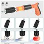 Cloueuse Rivet Gun Avec 120pcs Clou Beton Pistolet à Clous En Acier De Clous Ronds Avec Gants à Lunettes Bouchons D'Oreille Clou