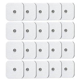 QUEAMBLER 20 Pièces électrodes pour Les électrostimulateurs Réutilisables Snap électrodes pour électrostimulation Musculaire TEN