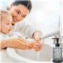 Omtofo 3 Pièces Distributeur Savon Noir, 330ml Distributeur Savon Verre, Distributeur Savon Salle De Bain, avec Entonnoir, Distr