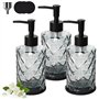 Omtofo 3 Pièces Distributeur Savon Noir, 330ml Distributeur Savon Verre, Distributeur Savon Salle De Bain, avec Entonnoir, Distr