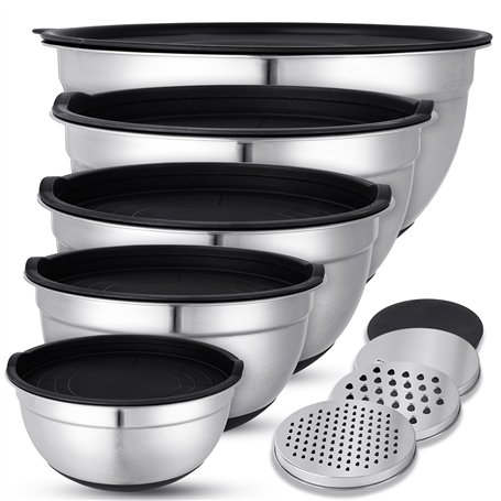 KUOGAS Lot de 5 Saladiers Avec Couvercle