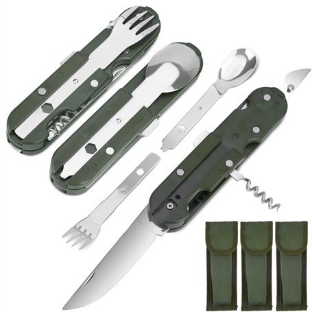 POFIBO Couverts de Camping 3PCS