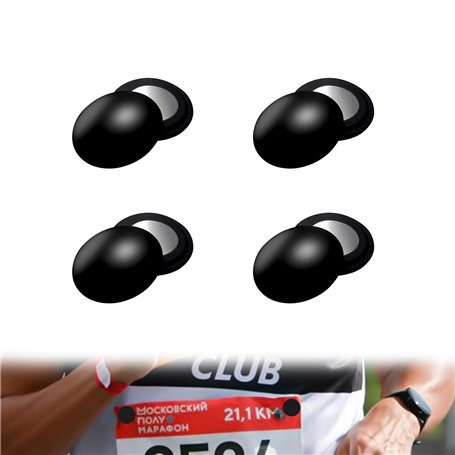 HJIAMA Aimants pour Numéro de Dossard 4 Paires de Boucle Magnétique Clips Ronds Noirs Clips Magnétiques pour Marathon Fermement