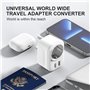 PAIDASHU Adaptateur Prise Anglaise UK Angleterre France Adaptateur de Voyage avec USB A & C 2.4A, Europe Francaise FR 2 Broches 