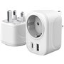 PAIDASHU Adaptateur Prise Anglaise UK Angleterre France Adaptateur de Voyage avec USB A & C 2.4A, Europe Francaise FR 2 Broches 