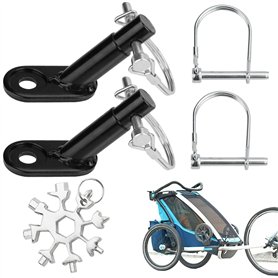 DIKEBAO Lot de 2 connecteurs d'attelage de remorque de vélo avec 4 Broches de coupleur pour remorque de vélo