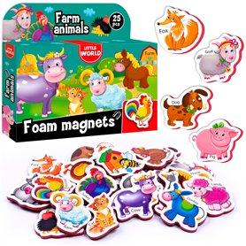 Little World 27 aimants de réfrigérateur en Mousse pour Les Tout-Petits 1-3 - Aimants pour Tout-Petits - Aimants de réfrigérateu