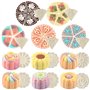 Moule à Lune Gâteau Mooncake, Lot de 2 Presse à Biscuit en Forme de Fleur et Triangle avec 11 Motifs, Ustensiles pour Décoration