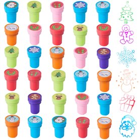 THE TWIDDLERS 36 Tampons Auto-Encreurs de Noël pour Enfants - Calendrier de l'Avent