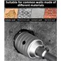 Jeu de Scie Cloche Beton avec 350 mm est SDS Plus Poignée Barre de Connexion avec 30 40 50 mm Trepans pour Beton pour Percer Des