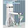 FAOKZE 1440 Degrés Aérateur de Robinet,Adaptateur de Robinet,2 Modes de Sortie,Aérateur de robinet,Fixation de Robinet Aérateur,