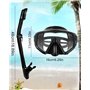 Masque et Tuba Adulte Masque de Plongée Adulte avec Bouchons d'oreilles（Modèle Noir）