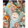 Vaisselle Jetable Anniversaire Pastel,130 Pièces Vaisselle Fête Rose Gold Vaisselle Jetable Decoration Anniversaire Set Comprend