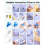 UNIDEAL Pompe à Ballon Electrique, Gonfleur Ballon, Gonfleur Ballon Electrique avec Double Buse, (AC220-240V 600W), Portable Pom