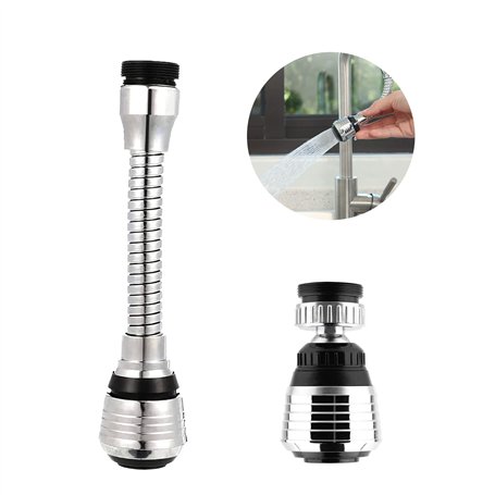 ROOBZE Combinaison longue et courte Douchette Robinet Cuisine 2 Pièces Rallonge Robinet Cuisine robinet pivotant à 360 ° tête de