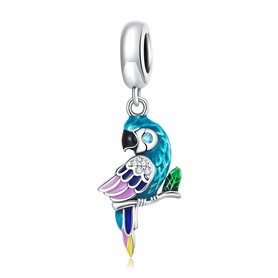 Pendentif Charm Perroquet pour Bracelet Pandora - Charm Animal en Argent Sterling 925 - Cadeau d'Anniversaire pour Petite Amie o
