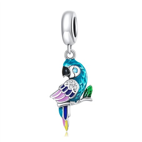 Pendentif Charm Perroquet pour Bracelet Pandora - Charm Animal en Argent Sterling 925 - Cadeau d'Anniversaire pour Petite Amie o