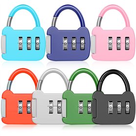 Lot de 7 cadenas à combinaison à 3 chiffres - Avec code numérique - Mini cadenas à bagages - Pour voyage