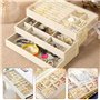 6 Plateaux Bijoux Velours, Plateau Bijoux pour Tiroir Peut Stocker/Afficher des Bijoux, Rangements Bijoux Tiroir a 6 Styles Diff