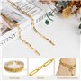 Chaîne de Trombone Doré pour le Bricolage 3.6m / 14 x 4mm Chaîne de Trombones avec Pincettes, Chaîne de Bijoux en Acier Inoxydab