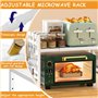 ZLPBAO Support de Four à Micro-Ondes Extensible avec 6 Crochets, Grille pour Four Micro-Ondes Étagère à Micro-Ondes Extensible S