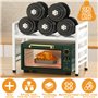 ZLPBAO Support de Four à Micro-Ondes Extensible avec 6 Crochets, Grille pour Four Micro-Ondes Étagère à Micro-Ondes Extensible S