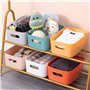 ZLPBAO 12pcs Panier de Rangement en Plastique, 2 Taille Panier de Rangement avec Poignées Bac Rangement Cuisine Caisse Organiseu
