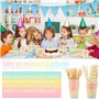 VIPNAJI 176 PCS Vaisselle Anniversaire Assiette Vaisselles Anniversaires Fille Assiettes Dîner Dessert Tasse Serviette Papier Pa