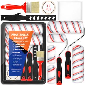 FAMKEEP Lot de 12 Pinceaux Peinture et Rouleaux Peinture Murs et Plafonds