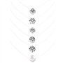 Collier Invisible Fil Nylon 6Pcs Collier Invisible Ras de Cou Transparent avec RondeTrèfle à Quatre Feuilles Perles Blanches Six