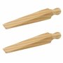Lot de 2 butées de porte en bois motif victorien – 140 mm – Bloqueur de cale de porte ouvert pour plus de sécurité naturelle