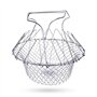 Panier à Frire pour Casserole Acier Inoxydable Pliable en Multi-Fonctions Friteuse Ronde Passoire pour Frites Pommes de Terre Fr