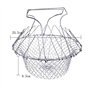 Panier à Frire pour Casserole Acier Inoxydable Pliable en Multi-Fonctions Friteuse Ronde Passoire pour Frites Pommes de Terre Fr