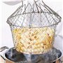 Panier à Frire pour Casserole Acier Inoxydable Pliable en Multi-Fonctions Friteuse Ronde Passoire pour Frites Pommes de Terre Fr