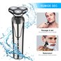 Rasoir Electriques Hommes, 5 in 1 Rasoirs à Têtes Rotatives, IPX7 Étanche Rasoir Electriques Rechargeable USB et tondeuse nez Av