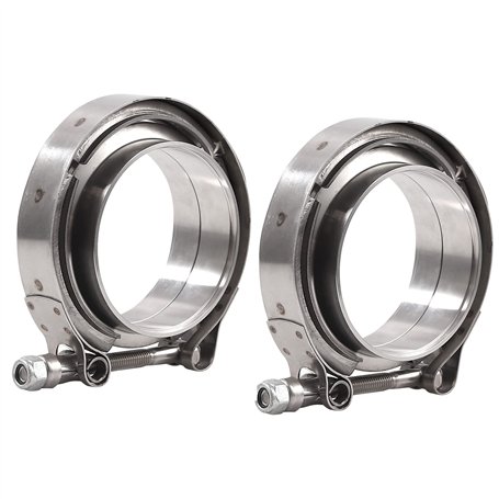 Bohaner Kit de colliers de serrage en V pour pot d'échappement de voiture - 2 colliers de serrage en V en acier inoxydable - 76
