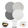 Lot de 4 Dessous de Plat en Fil de Coton, Ddessous de Verre Tressés 18 * 18cm Dessous de Verre Ronds Tissés, Dessous De Plat Tre