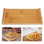 Fdit Plateau à thé en Bambou Plateau de Service Thé Chinois Portable Voyage Théière Dessous de Plat Plateau de Service Dessert d