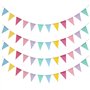 Leeyunbee Lot de 4 guirlandes de fanions d'extérieur - 16 m - 48 drapeaux - Résistant aux intempéries - Guirlande arc-en-ciel -