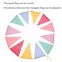 Leeyunbee Lot de 4 guirlandes de fanions d'extérieur - 16 m - 48 drapeaux - Résistant aux intempéries - Guirlande arc-en-ciel - 