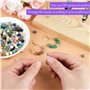 Guyode 200 Pièces 8mm Perles pour Bracelet, Perles en Verre Rondes en Vrac, Rond Beads en Jade Imitant Couleur Mélangée pour Fab