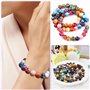 Guyode 200 Pièces 8mm Perles pour Bracelet, Perles en Verre Rondes en Vrac, Rond Beads en Jade Imitant Couleur Mélangée pour Fab