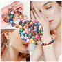 Guyode 200 Pièces 8mm Perles pour Bracelet, Perles en Verre Rondes en Vrac, Rond Beads en Jade Imitant Couleur Mélangée pour Fab